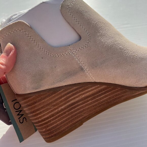 Toms Kallie Ankle Boot Booties Size 7 Sahara Suede Beige - Picture 10 of 15